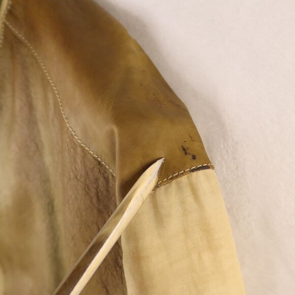 Vintage 70's 80's Brioni ROMA Calfskin Leather Linen Cotton Silk Jacket Men's 44 - Picture 6 of 16